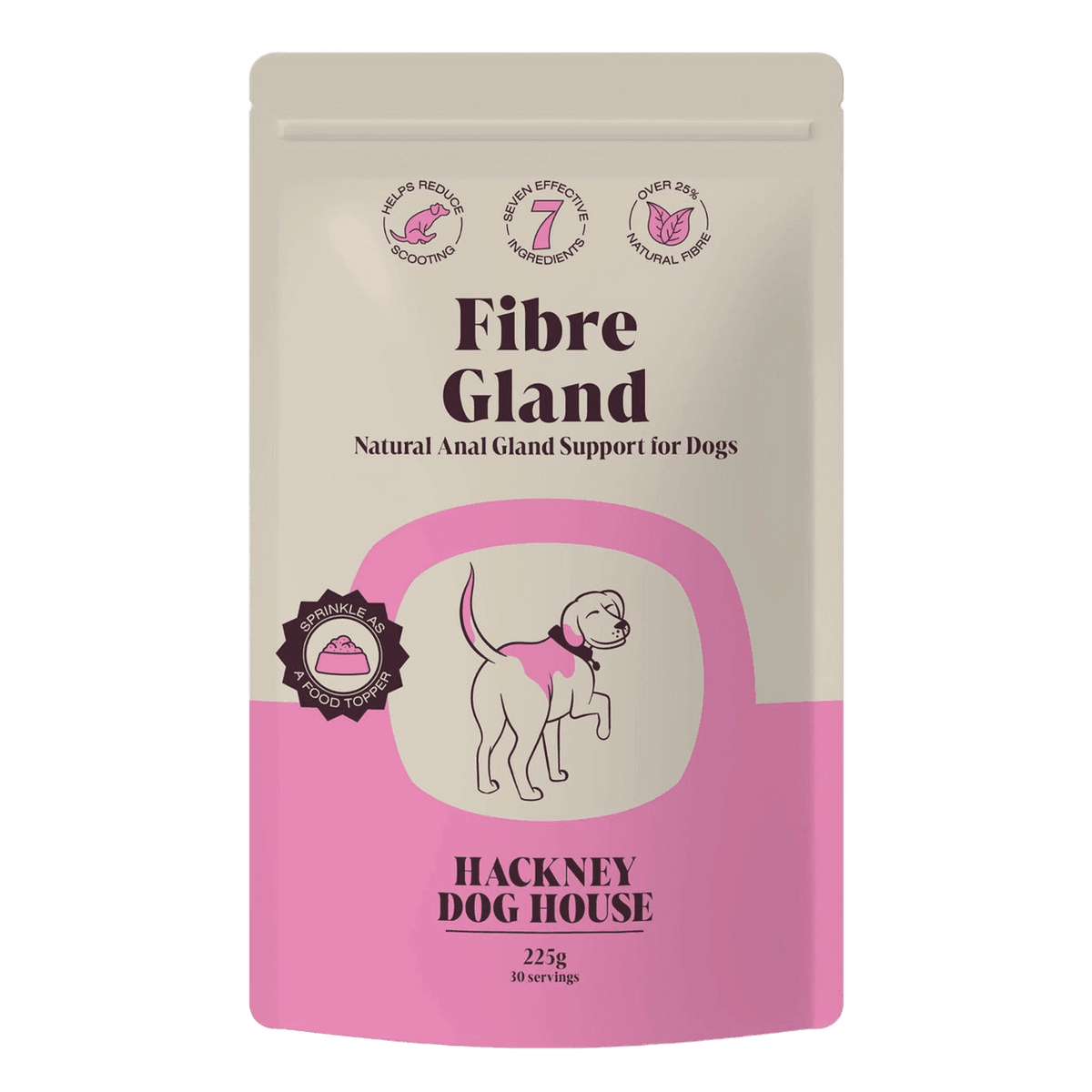 Pack of Fibre Gland Blend anal gland support for dogs, cut out on a transparent background
