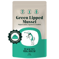 Tub of Green Lipped Mussel powder for dogs, cut out on a transparent background