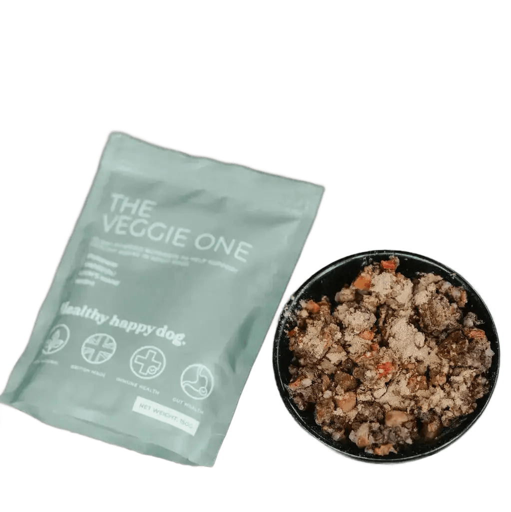 The Veggie One digestion aid, bowl of serving, cut out on a transparent background